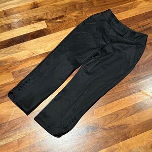 Christian Dior Black Cropped Pants with Button Detail